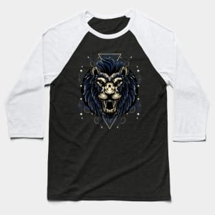 Blue Hair and blonde eyes Lion Baseball T-Shirt